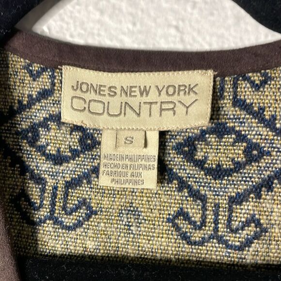 Jones New York Country Aztec Southwestern Vest Brown Size Small Wool Blend - Picture 3 of 6